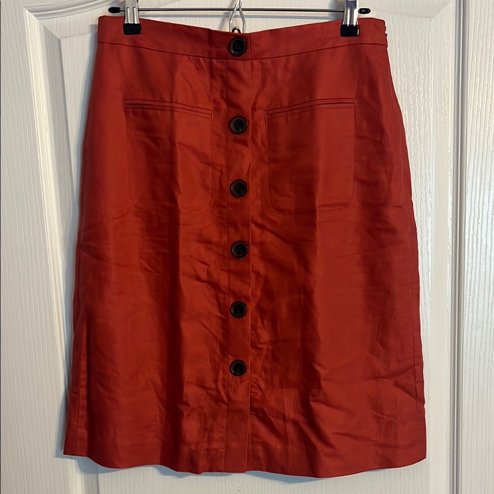 Orange Knee-Length Skirt